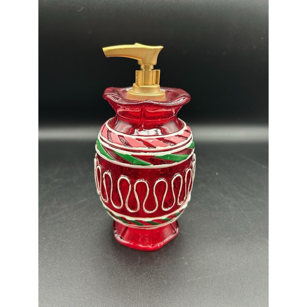 VTG Kmart Ribbon Candy Decorative Christmas Soap Or Lotion Dispenser